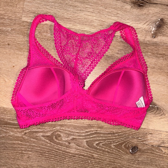 Victoria's Secret Hot Pink Lace Bralette - Picture 2 of 3